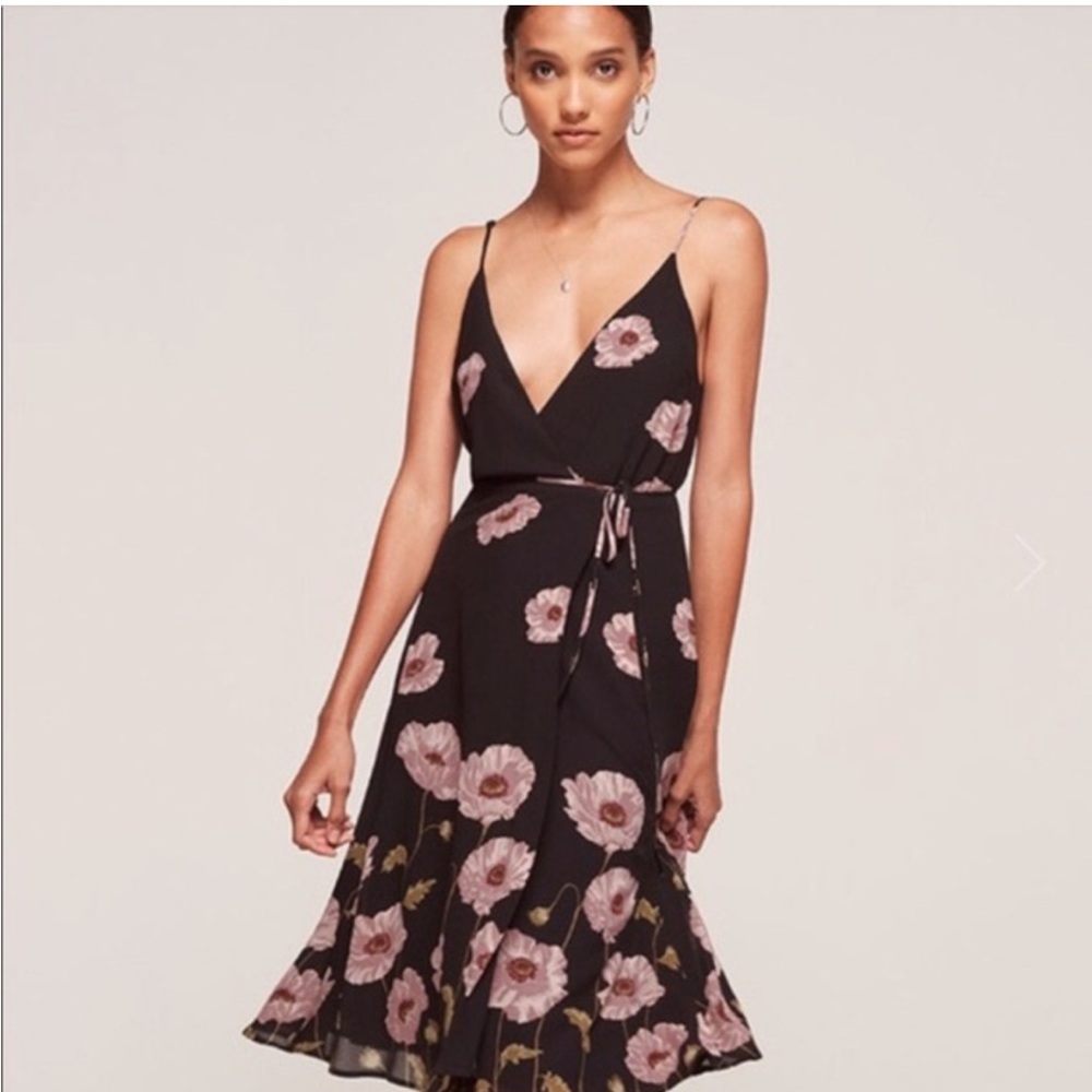 Reformation Temple Midi Wrap Dress (M)